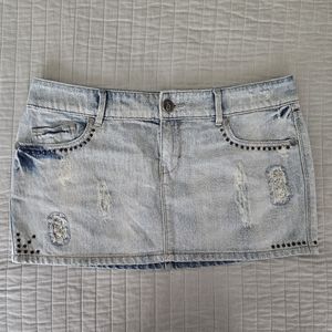 Decree Vintage Distressed Jean's Mini Skirt, Size Juniors 11.